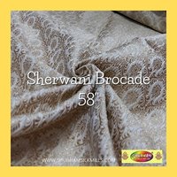 Designer Sherwani Brocade Fabric - 58 Inches Wide, 100 Cm Length | Wedding Wear, Washable Jacquard In Chiku Color