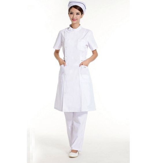 White nurse polyester uniform fabric