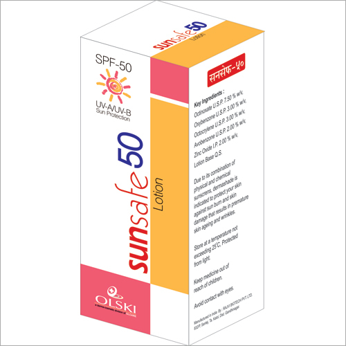 Sunsafe-50 Lotion - 100ml Broad Spectrum SPF 50 | UV Protection Daily Sun Safety Skin Protection