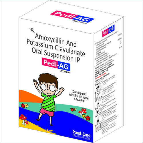 PEDI-AG Dry Syrup - 60ml Oral Suspension, Amoxicillin and Potassium Clavulanate | Fast Relief, Pleasant Taste, Safe for Children