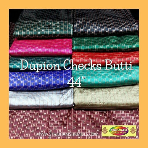 Dupion Checks Butti Fabric