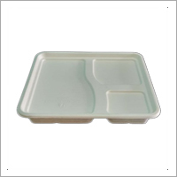 9 Inch Bio Degradable Disposable 3 Compartment Meal Tray Lid