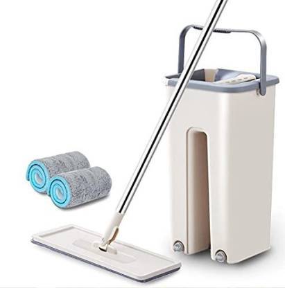 Multicolor Flat Mop Home Cleaning Mop With Microfiber Cleaning Technology, 360 Degree Rotating Mop Handle