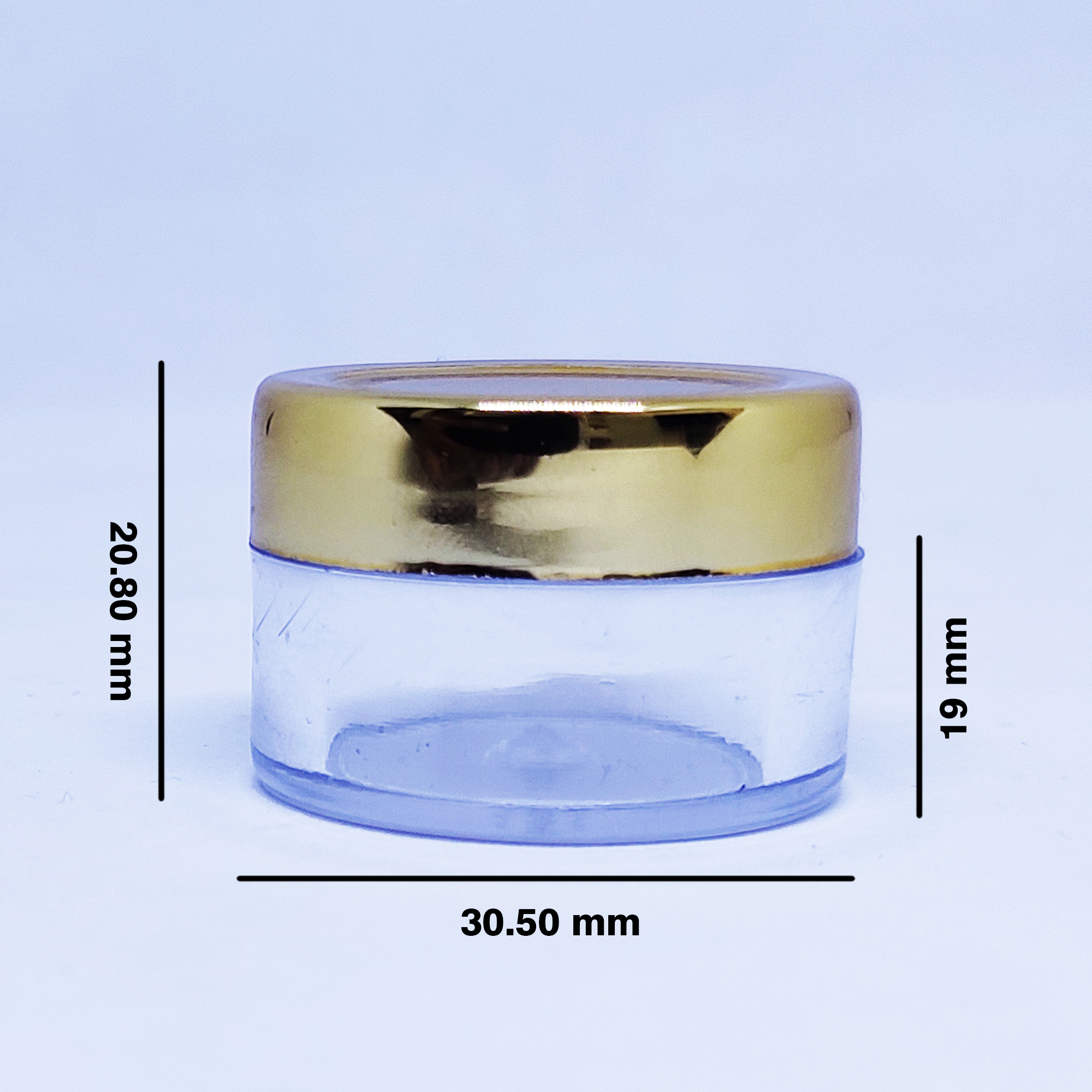 Acrylic Jar or San Jar with Gold Cap