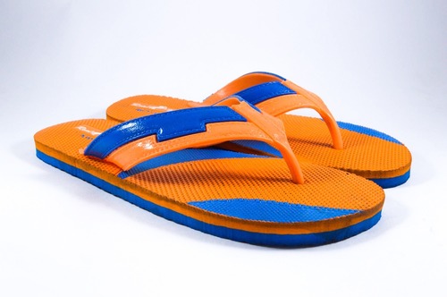 Orange.  Red.  Royal Blue Rubber Slippers