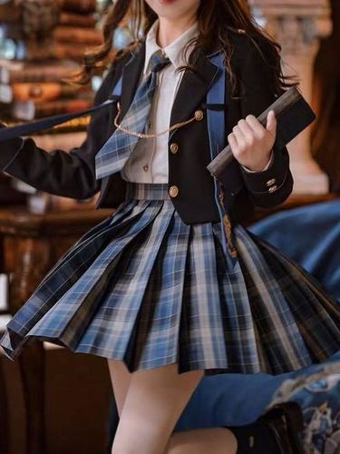 Check girls skirt uniform fabric polyester