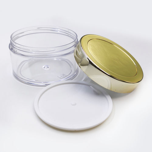 Transparent Acrylic Jar With Gold Cap 50Gm