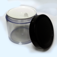 San Jar - 100g, Round Transparent San Material With Black Cap | Heat Resistant, Ideal For Diy Skin Care, Hair Gel, And Body Butters