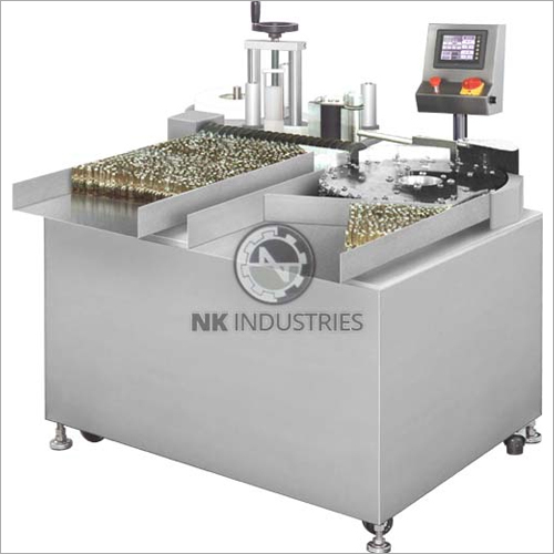 Automatic Vertical Rotary Ampoule Vial Sticker Labeling Machine By N K INDUSTRIES