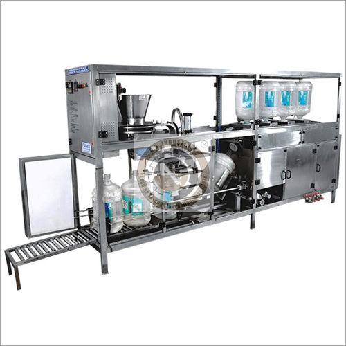 Silver Automatic Mineral Water Jar Rinsing Filling Capping Machine