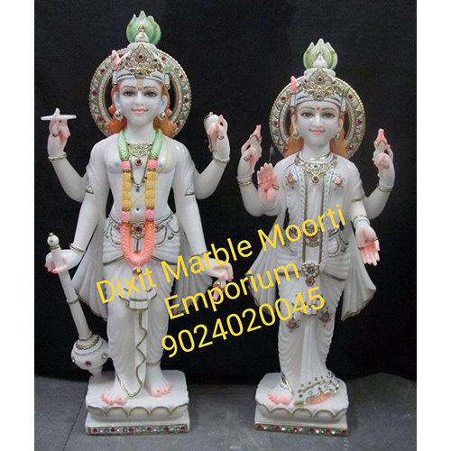 Washable Marble Vishnu Laxmi Marble Statue