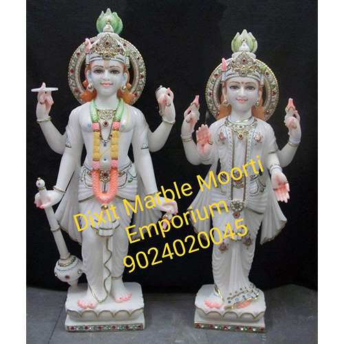 Marble Vishnu Laxmi Marble Statue