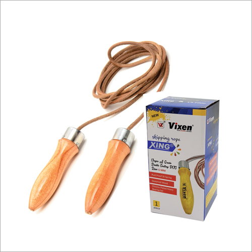 Wooden Handle Ball Bearing With Leather Rope Skipping Rope By NEW FITNESS INDIA