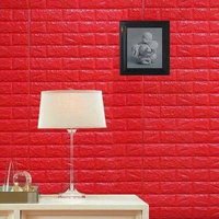 3D Self Adhesive Red Brick Wall Stickers