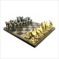Metal Players Chess Board Set