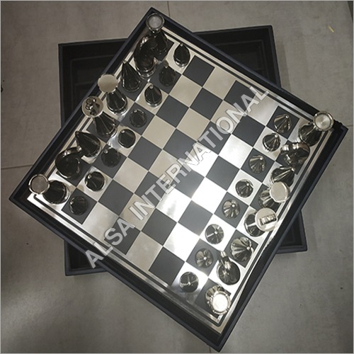 Chess Board Game With Metal Players