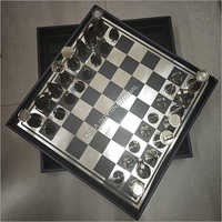 Chess Board Game With Metal Players