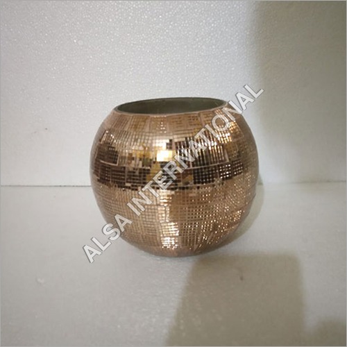 Glass Jar With Copper Mosaics For Decoration