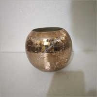 Glass Jar With Copper Mosaics For Decoration