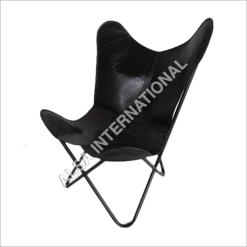 Classic Leather Butterfly Black Relaxing Chair for Office