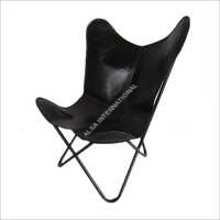 Classic Leather Butterfly Black Relaxing Chair for Office