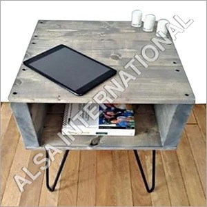 Wooden Table with Metal Stand By ALSA INTERNATIONAL