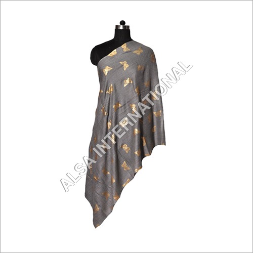 Comfortable Wool Foil Butterfly Printed Scarves By ALSA INTERNATIONAL
