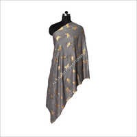 Comfortable Wool Foil Butterfly Printed Scarves