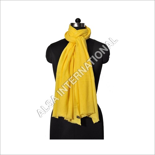 Wool Nylon Plain Yellow Scarves