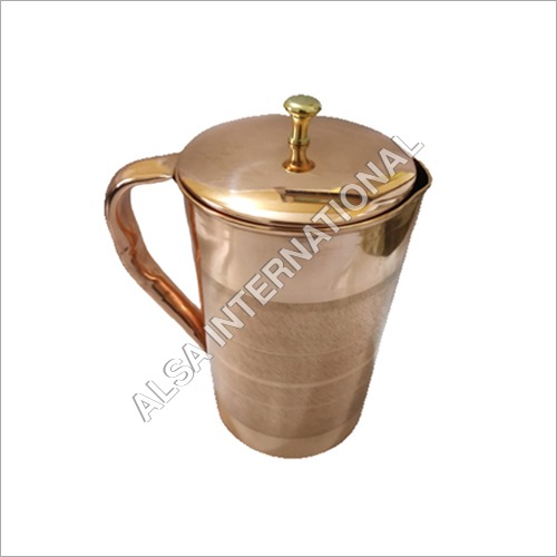Copper Water Jug With Silver Touch