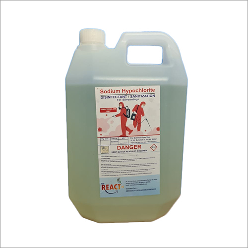 Sodium Hypochlorite - 5 Ltr Liquid, Industrial Grade 98% Purity, 1 Year Shelf Life, Suitable for Industrial Applications