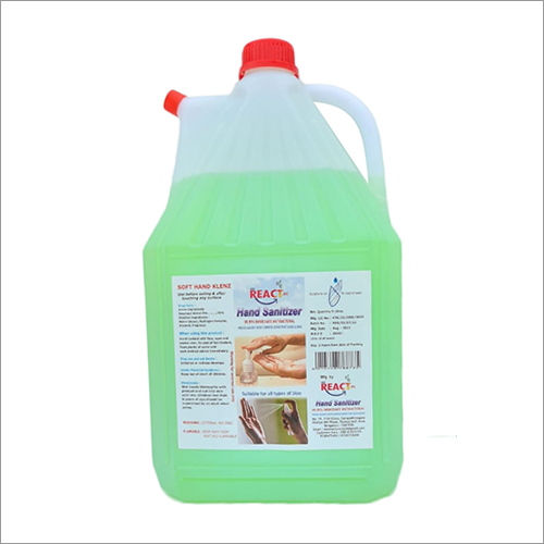 5 Ltr Gel Based Hand Sanitizer - Alcohol Liquid, 05 Liter Size | Suitable for All Ages, Personal Safety Care, 1-2 Years Shelf Life, Dry Storage