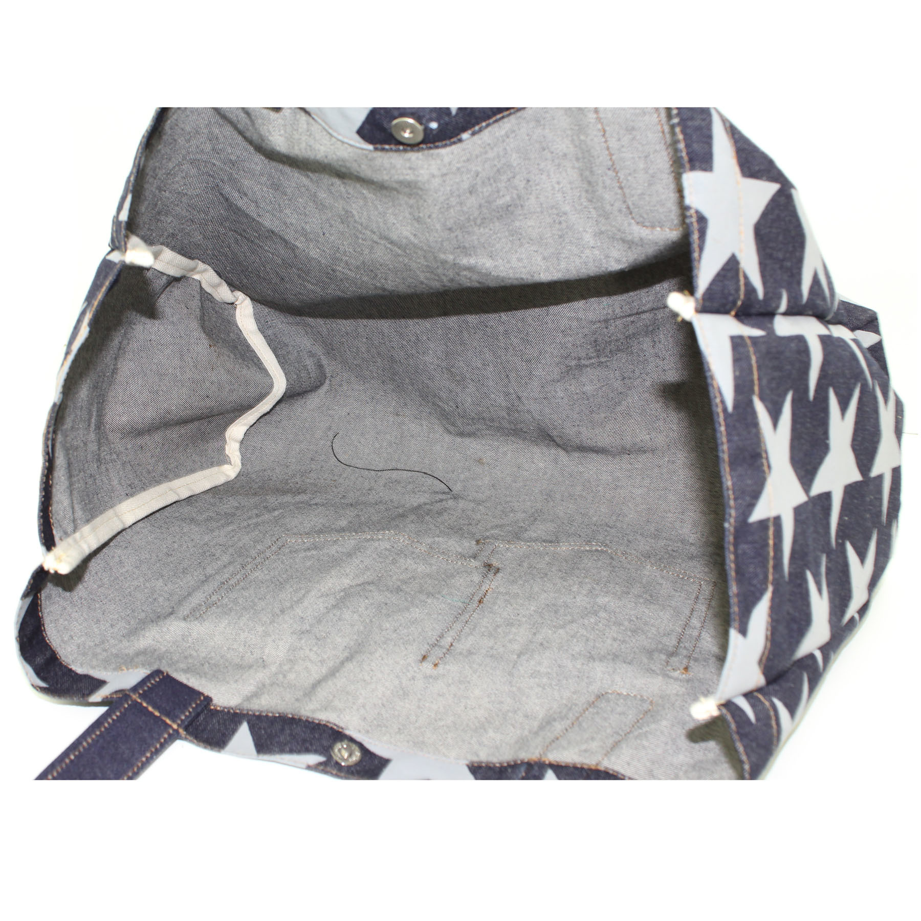Denim Tote Bag With Designer Pocket