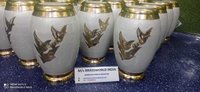 HIGH QUALITY WHITE GOING HOME BRASS CREMATION URN / ADULT URN FOR HUMAN ASHES