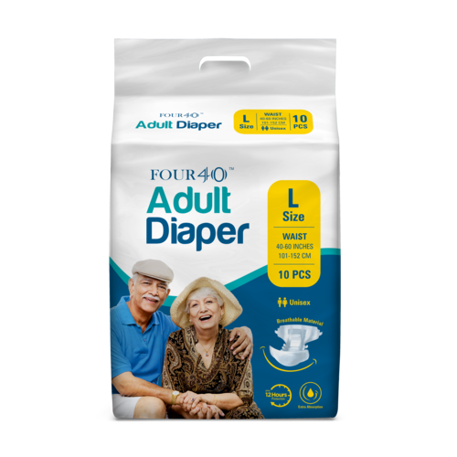 Four40 Adult Diaper Large - 10 Pcs Absorbency: Yes Cubic Inches  (In3)