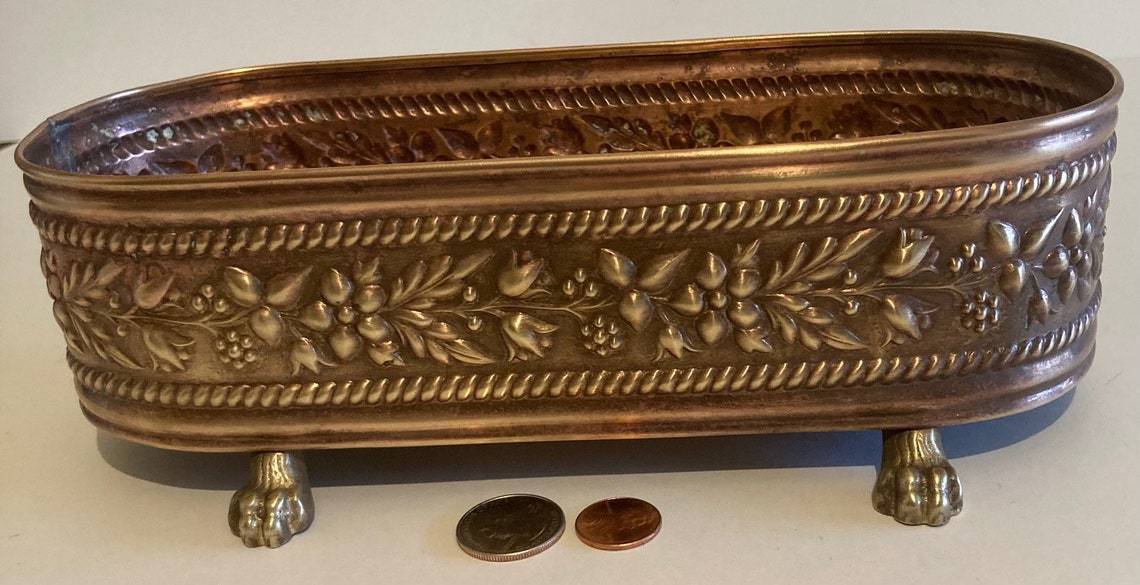 ANTIQUE BRASS PLANTER