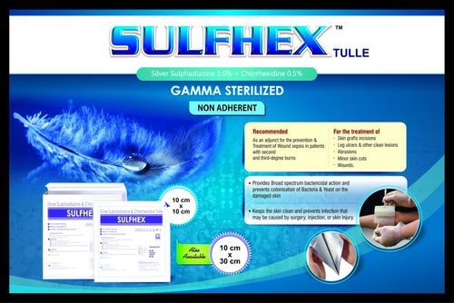 Rectangle Sulfhex Tulle Medicated Gauze