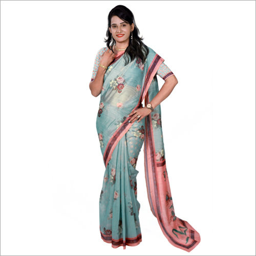 Flower Printed Chanderi Sarees