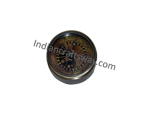 Antique brass condenser lens compass BA finish