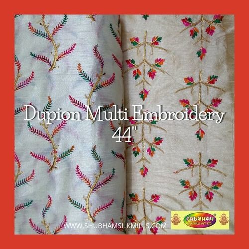 Washable Dupion Multi Embroidery Fabric