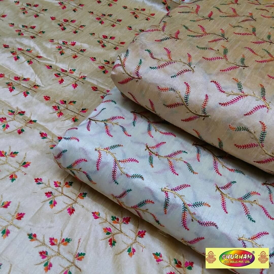 Dupion Multi Embroidery Fabric