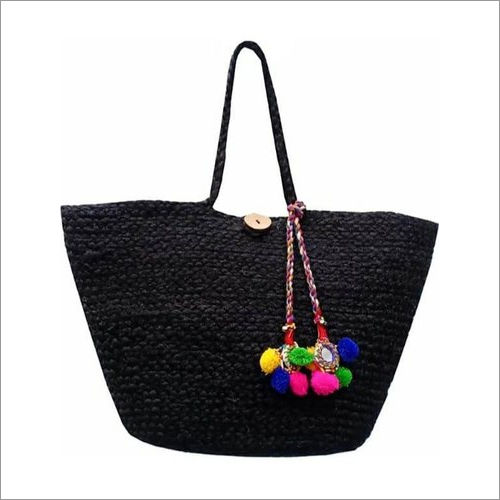 Black Handloom Jute Bag