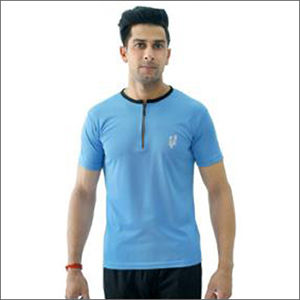 Mens Sky Blue Hill 7 Zip T-Shirts