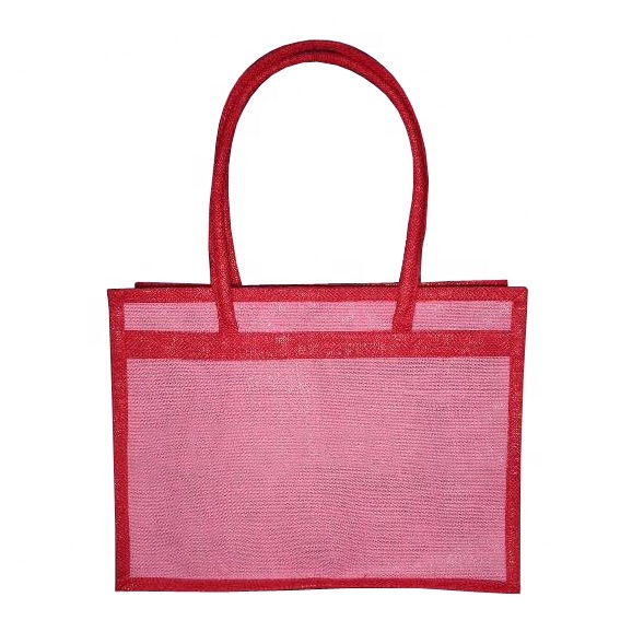 PP Laminated Jute Shopping Bag With Cord Handle