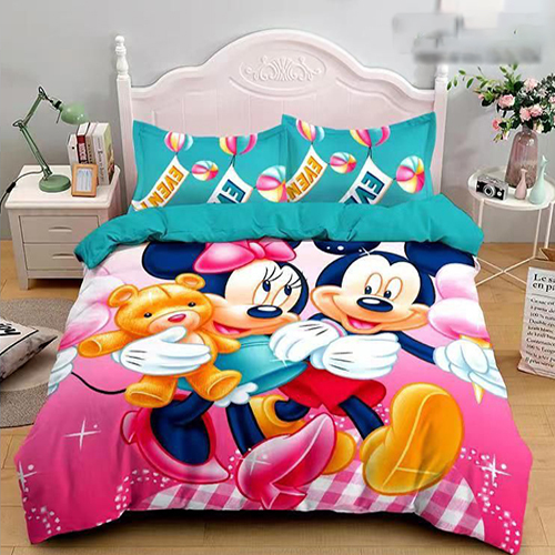 Mickky Mouse Cartoon Print Bedsheet