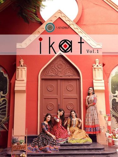 Ikat Vol 1 - Heavy Cotton Kurti Catalog Set | 12 Unique Designs, Multiple Sizes from S to 4XL, Washable, Printed Pattern for Ladies