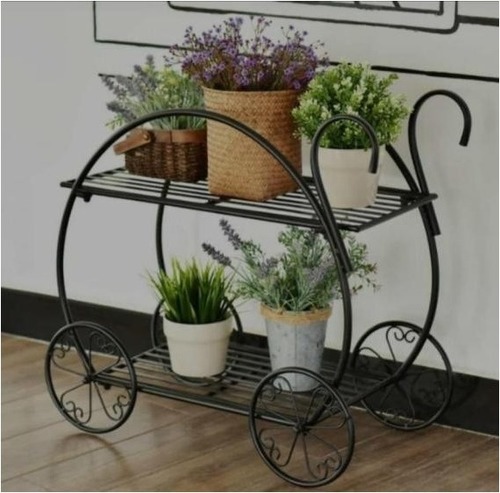 IRON TROLLEY POT STAND