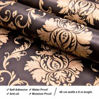 Golden And Black Marble Print Wallpaper