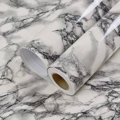 White Marble Print Wallpaper