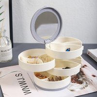 4 Layer Jewellery Organizer Box With Mirror - Color: Multicolour